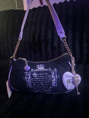 Once Upon A Time Juicy Couture Black & Pink Quilted Shoulder Bag